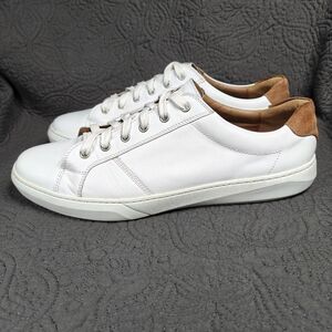 ROBERT TALBOTT Hudson Leather Low Top Lace-up Sneakers White Sneakers  Men's 12M